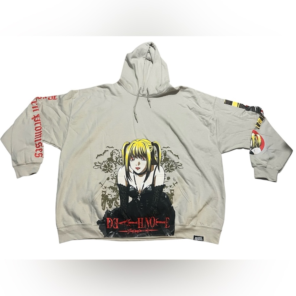 Broken Promises x‎ Death Note Misa men’s hoodie pullover graphic print beige XXL